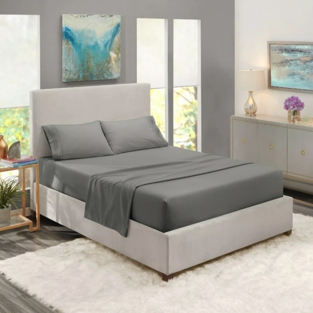 Cool Bamboo Collection - Gray - Queen Sheet Set